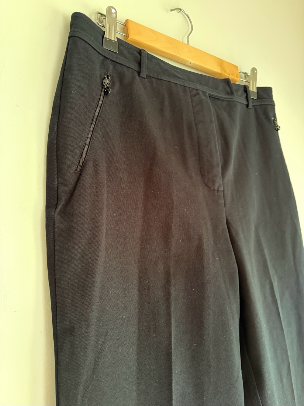 St. John Sport by Marie Gray Women's Black Cotton Wide Leg Pants Size 10 - Picture 2 of 7